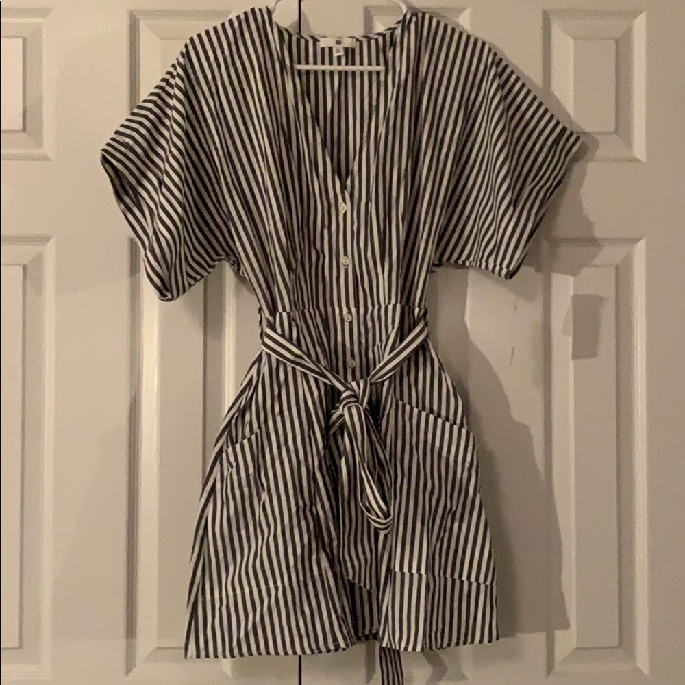 Striped wrap mini dress (new with tags)